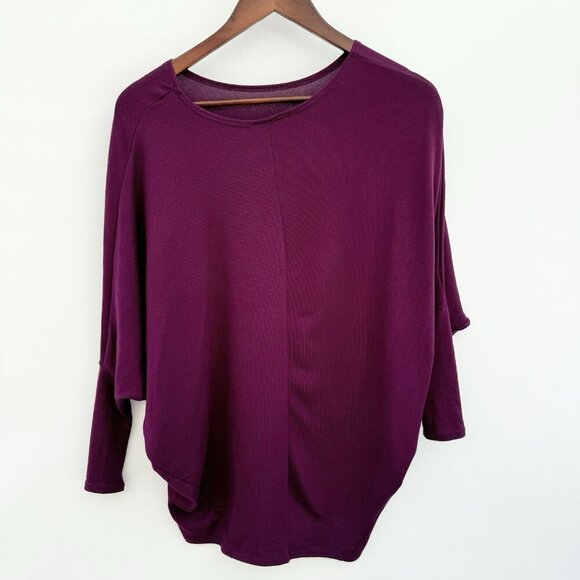Brit & Bri plum Dolman Long Sleeves Tunic Size Small - Picture 4 of 14